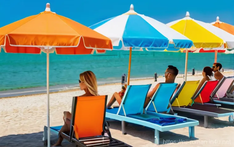 루마니아 해변 여행 - **Prompt:** A vibrant and luxurious summer scene on the golden sandy beaches of Mamaia, Romania. The...